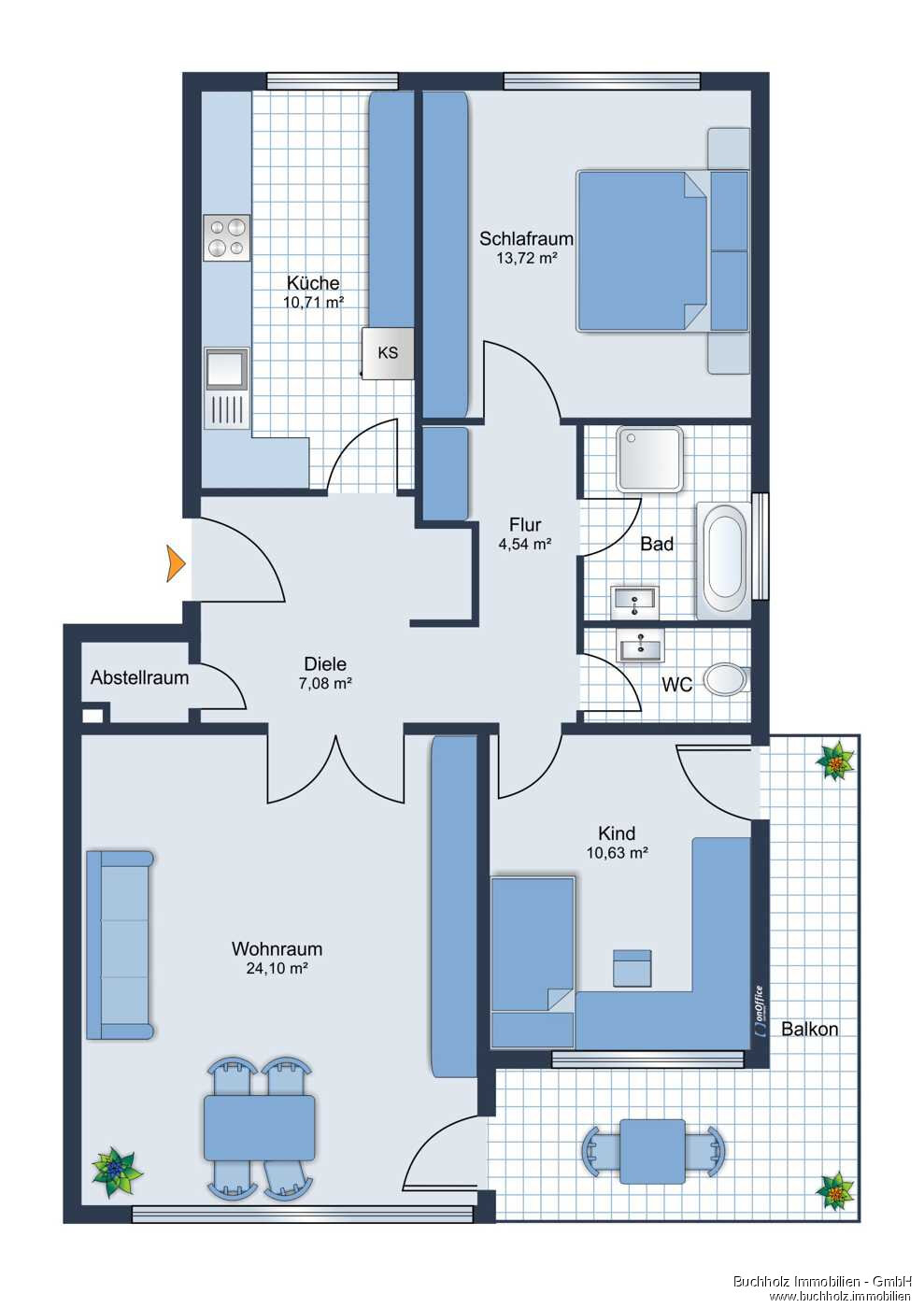 Wohnung zum Kauf 239.000 € 3 Zimmer 85 m²<br/>Wohnfläche 1.<br/>Geschoss ab sofort<br/>Verfügbarkeit Sprötze Buchholz in der Nordheide 21244