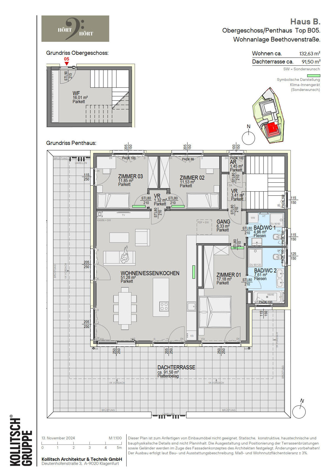 Wohnung zum Kauf 1.124.400 € 4 Zimmer 132,6 m²<br/>Wohnfläche St. Martin Klagenfurt am Wörthersee 9020