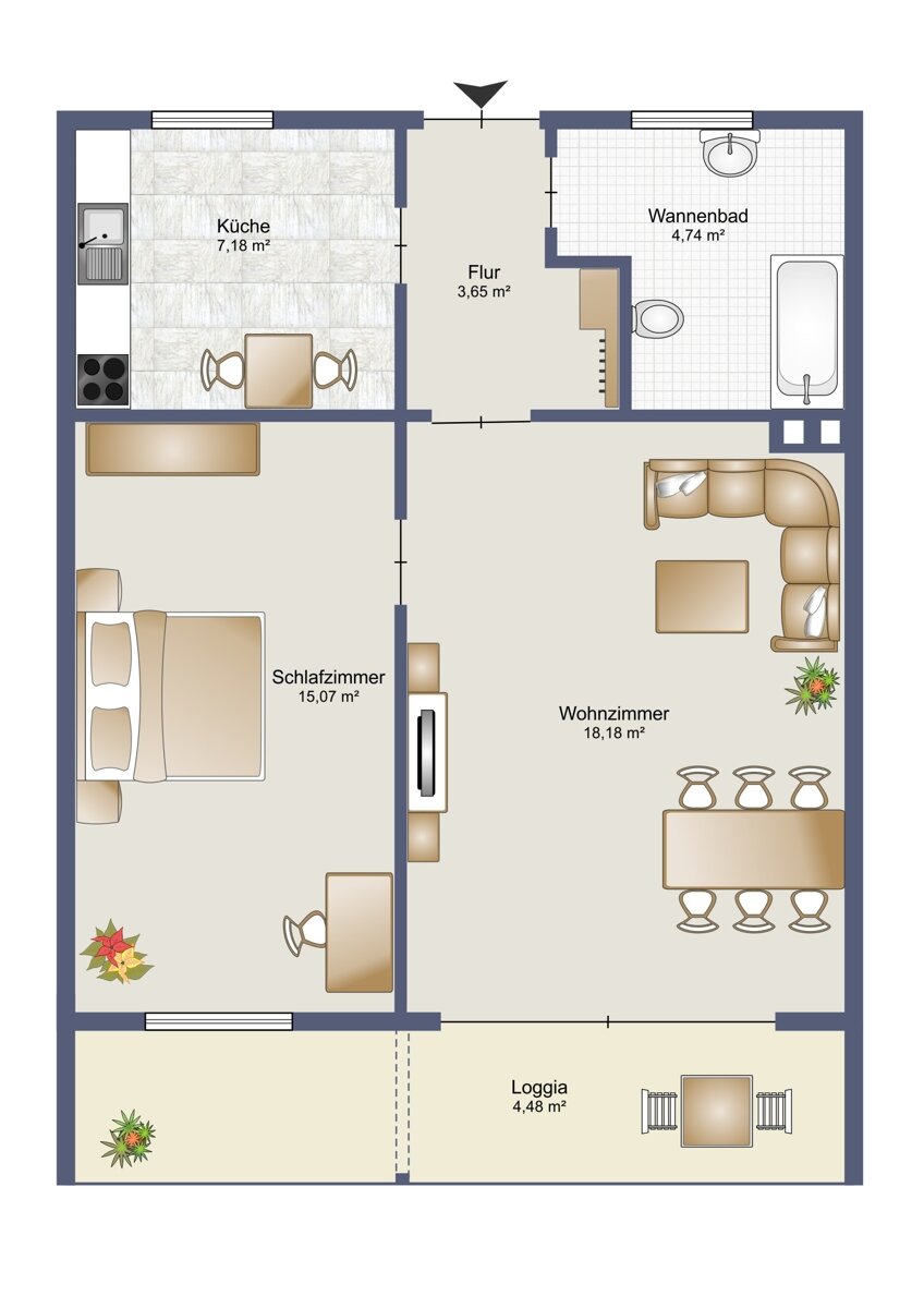 Wohnung zum Kauf 159.000 € 2 Zimmer 53,3 m²<br/>Wohnfläche 1.<br/>Geschoss Wedel 22880