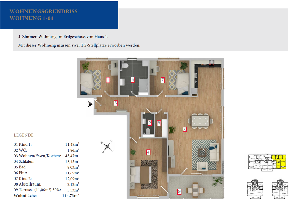 Wohnung zum Kauf provisionsfrei 499.000 € 4 Zimmer 114,7 m²<br/>Wohnfläche In der Ortsmitte 14 Deißlingen Deißlingen 78652