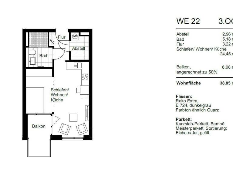 Studio zur Miete - Erstbezug 600 € 1 Zimmer 38,9 m² frei ab sofort Bodestraße 1 Nordstadt Hannover 30167