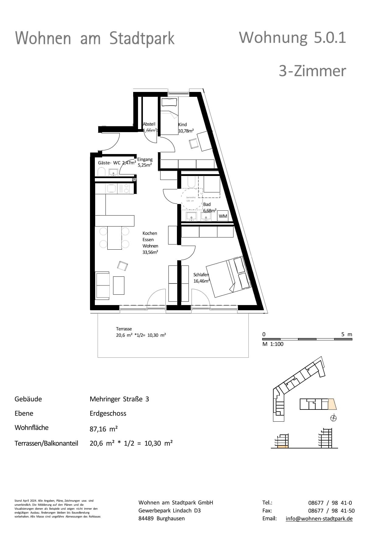 Wohnung zum Kauf provisionsfrei als Kapitalanlage geeignet 481.000 € 3 Zimmer 87,2 m²<br/>Wohnfläche Mehringer Straße 5 Burghausen Burghausen 84489