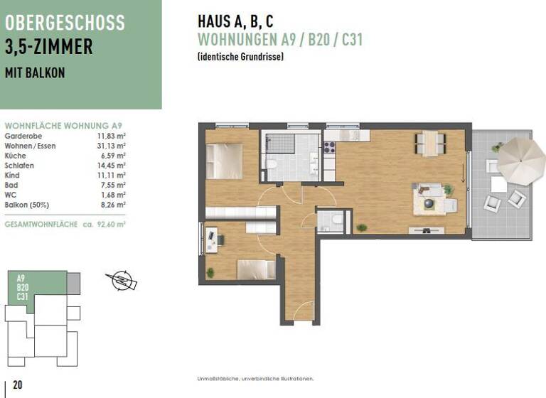 Wohnung zum Kauf - Neubau provisionsfrei 465.000 € 3 Zimmer 93 m²<br/>Wohnfläche Pfullingen 72793