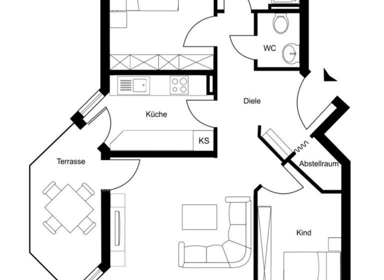 Terrassenwohnung zur Miete 1.200 € 3 Zimmer 78 m² Geschoss EG/2 frei ab sofort Metzingen 72555
