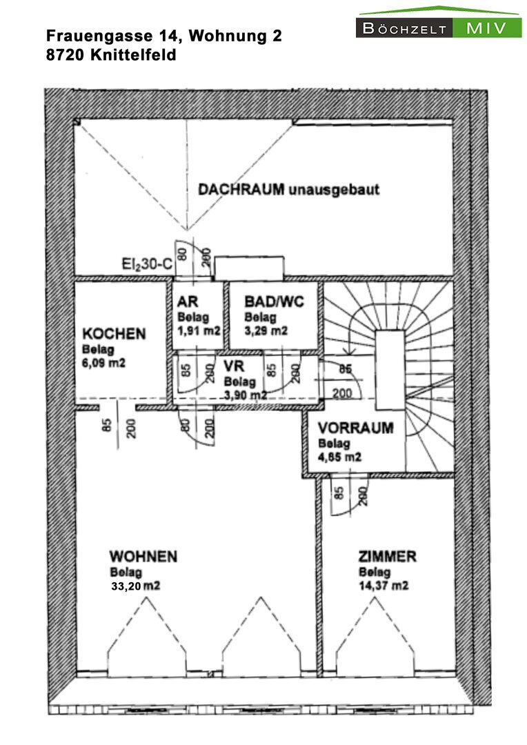 Wohnung zur Miete 300 € 2 Zimmer 76,8 m²<br/>Wohnfläche Knittelfeld 8720