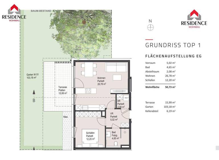 Wohnung zum Kauf - Erstbezug 460.000 € 2 Zimmer 50,7 m² EG Purtschellergasse 8 Salzburg 5020