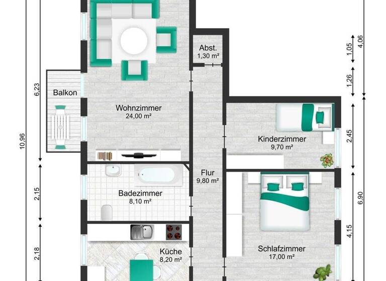 Wohnung zur Miete 588 € 3 Zimmer 84 m² 2. Geschoss Halberstädter Straße 151 Sudenburg Magdeburg 39112