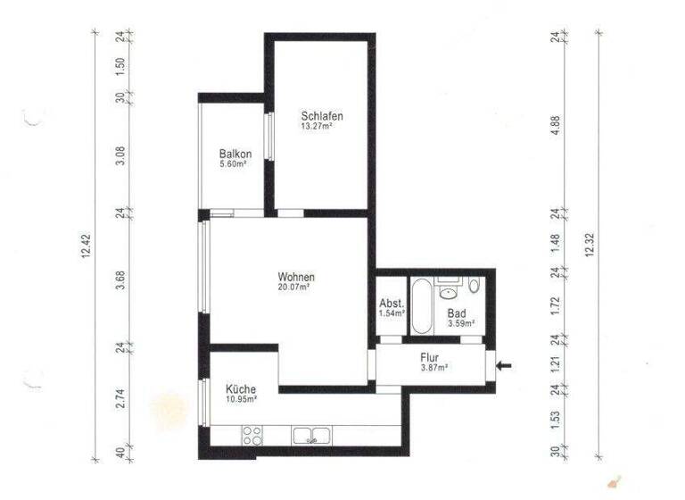 Wohnung zum Kauf 99.500 € 2 Zimmer 58 m² Detmerode Wolfsburg / Detmerode 38444