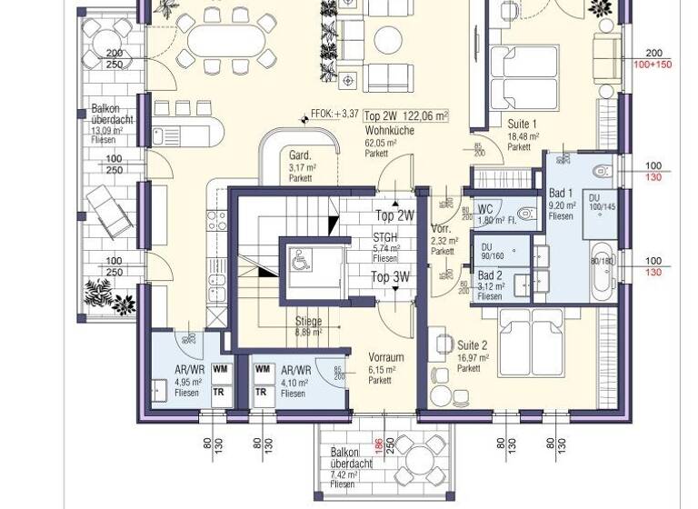 Terrassenwohnung zum Kauf - Erstbezug 2.320.000 € 3 Zimmer 120,8 m² 1. Geschoss frei ab 01.05.2027 Maria Wörth 9082
