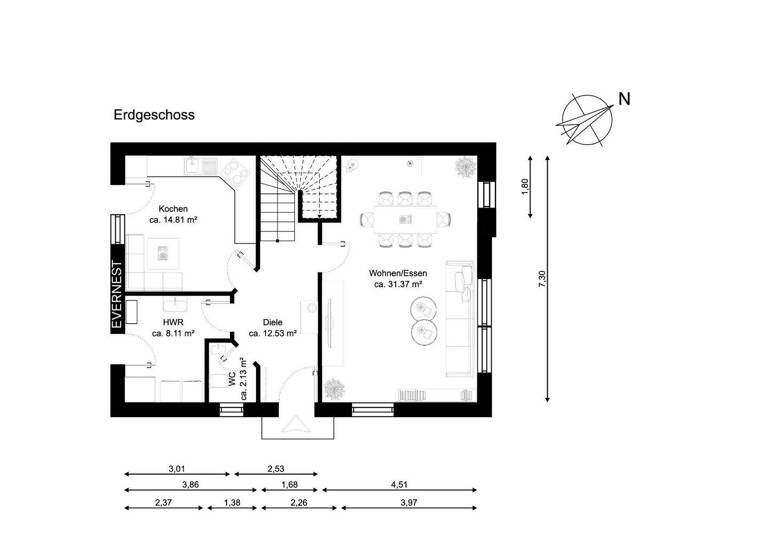 Doppelhaushälfte zum Kauf 419.000 € 5 Zimmer 155 m² 400 m² Grundstück Hage 26524
