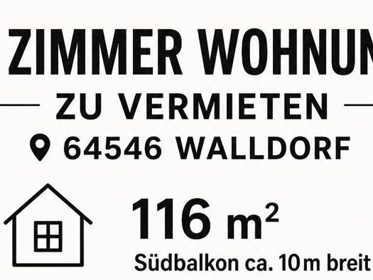 Wohnung zur Miete 1.400 € 4 Zimmer 116 m² Geschoss 1/3 frei ab 01.10.2026 Walldorf Mörfelden-Walldorf 64546
