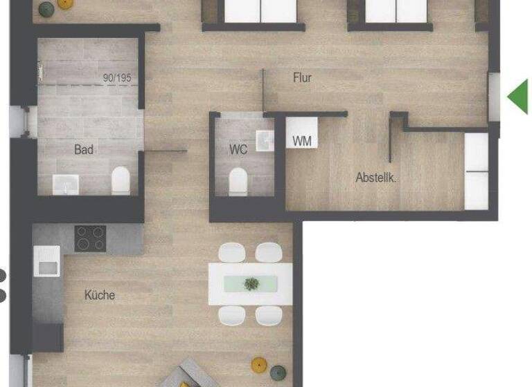 Wohnung zur Miete 977 € 4 Zimmer 99,6 m² 1. Geschoss Straubing 94315