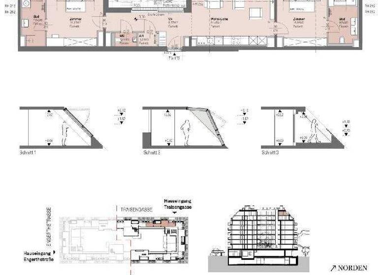 Wohnung zum Kauf - Erstbezug 1.139.300 € 3 Zimmer 97,3 m² frei ab 30.06.2028 Wien,Brigittenau 1200