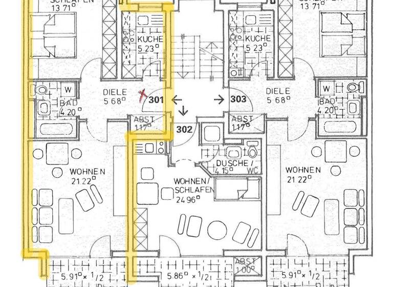 Wohnung zum Kauf 240.000 € 2 Zimmer 54 m² 2. Geschoss Thuner Weg 12 Zähringen Freiburg im Breisgau 79108