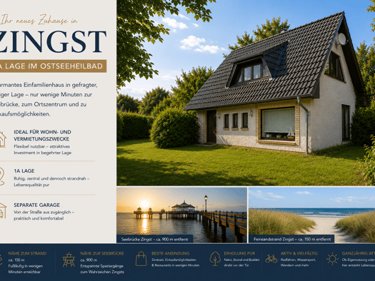 Einfamilienhaus zum Kauf 949.000 € 3 Zimmer 75 m² 583 m² Grundstück frei ab sofort Strandwiese 13 Zingst Zingst 18374