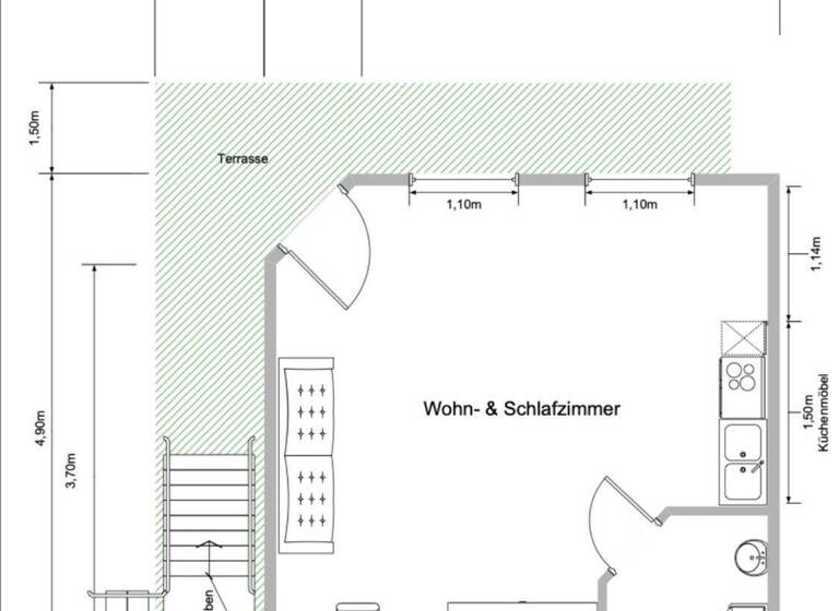 Studio zur Miete 250 € 1 Zimmer 30 m² Freiberg 09599