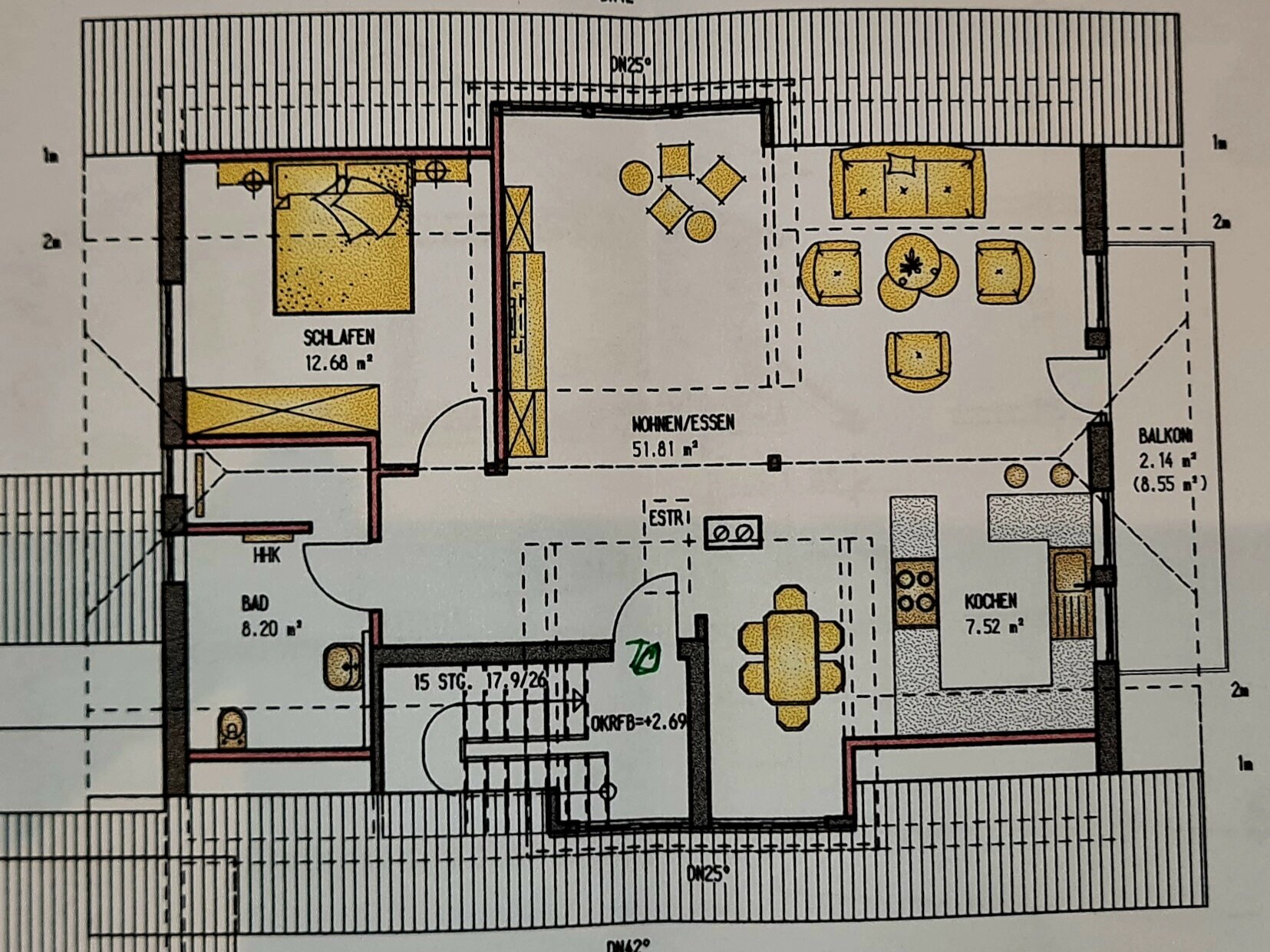 Wohnung zum Kauf provisionsfrei 230.000 € 2,5 Zimmer 82 m²<br/>Wohnfläche 1.<br/>Geschoss Dießen Horb am Neckar 72160