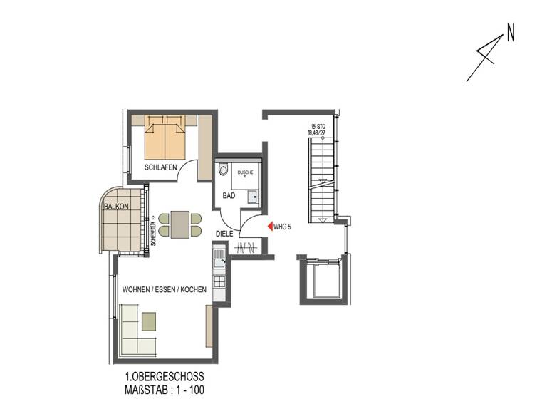 Wohnung zur Miete - Erstbezug 1.175 € 2 Zimmer 51 m² 2. Geschoss frei ab 01.06.2026 Gerlingen 70839