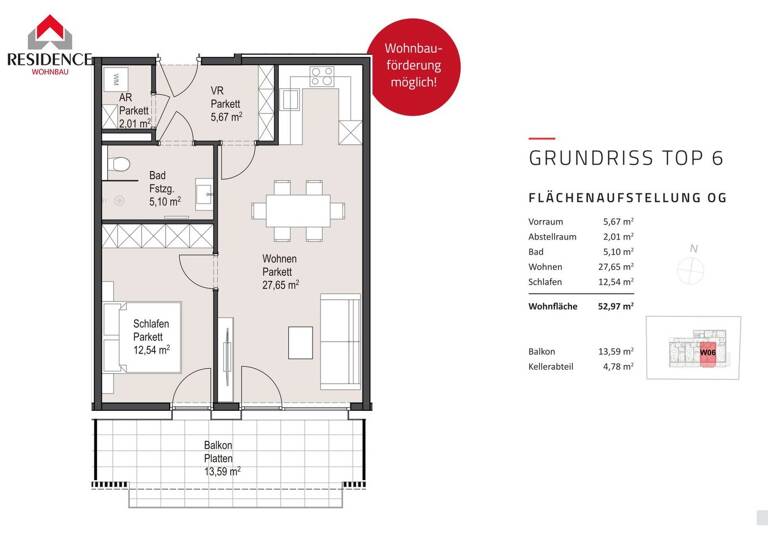 Wohnung zum Kauf - Erstbezug 459.000 € 2 Zimmer 53 m² 1. Geschoss Ludwig-Zeller-Weg 29 Aigen I Salzburg 5020