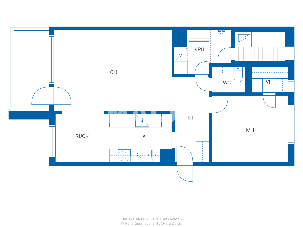 Studio zum Kauf 149.000 € 2 Zimmer 64 m²<br/>Wohnfläche 2.<br/>Geschoss Sepänkatu 41 Joensuu 80100