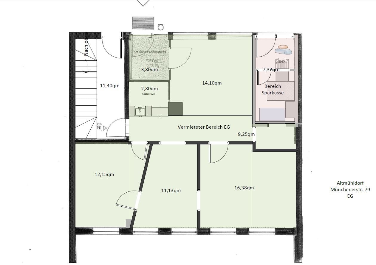 Büro-/Praxisfläche zur Miete provisionsfrei 70 m²<br/>Bürofläche Altmühldorf Mühldorf 84453