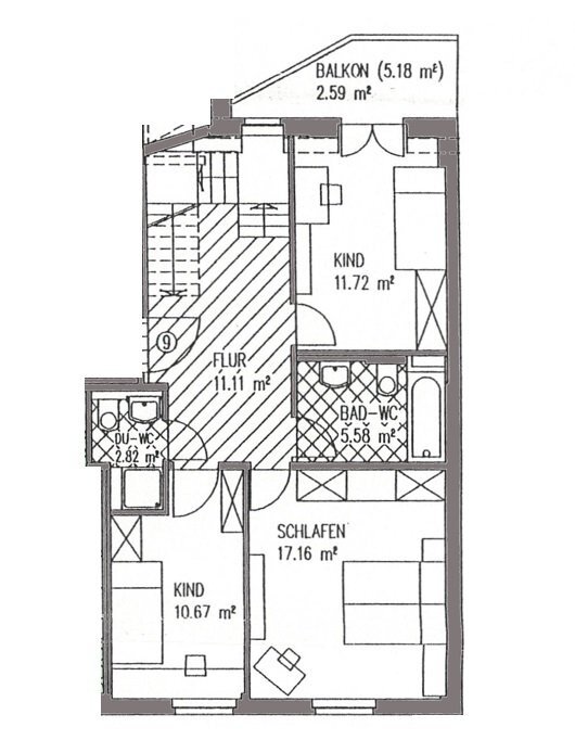 Wohnung zum Kauf 128.000 € 4 Zimmer 107,2 m²<br/>Wohnfläche 3.<br/>Geschoss Walther-Rathenau-Str. 40b Nordvorstadt 155 Zwickau 08058