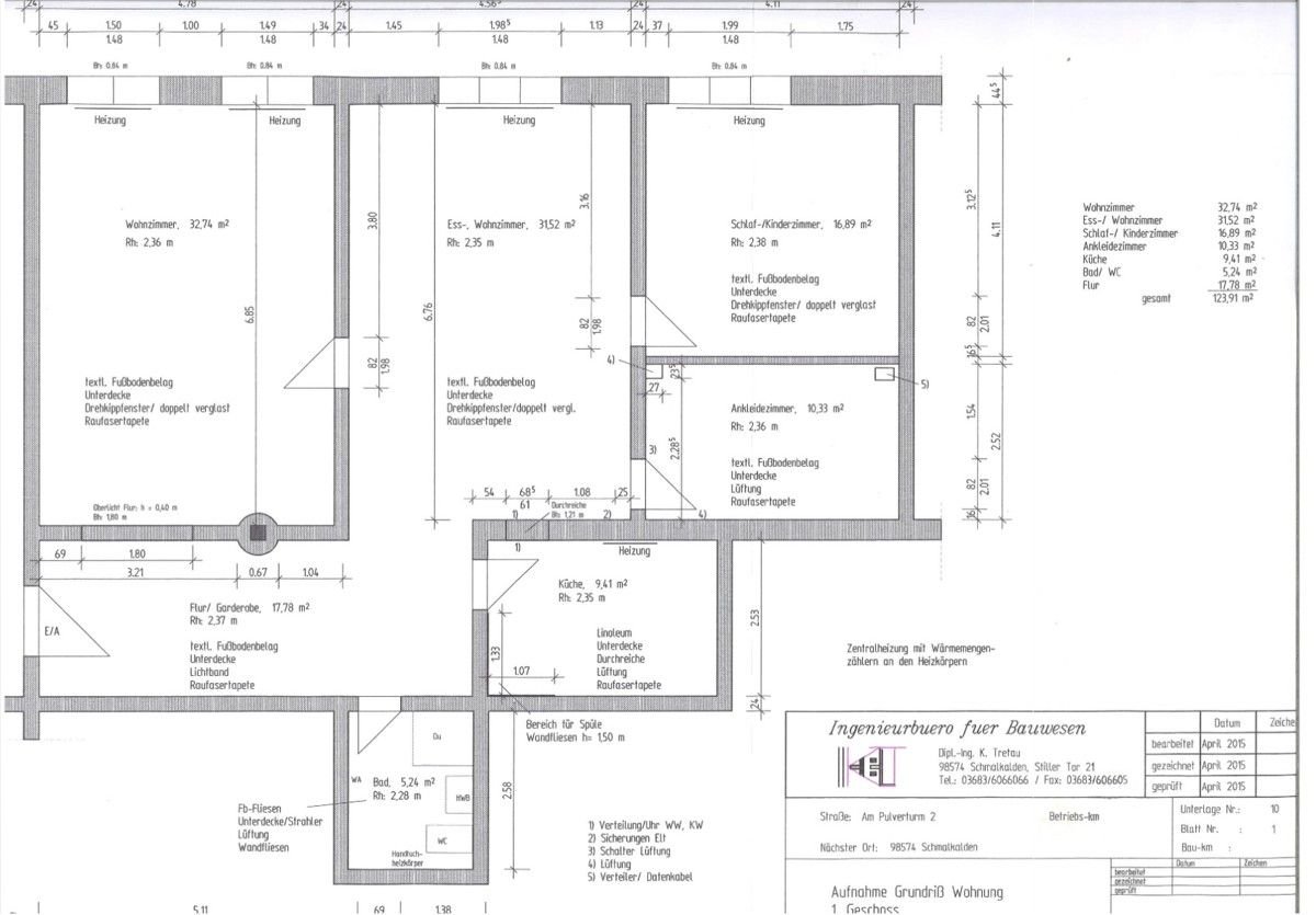 Wohnung zum Kauf 125.000 € 124 m²<br/>Wohnfläche 1.<br/>Geschoss Schmalkalden Schmalkalden 98574