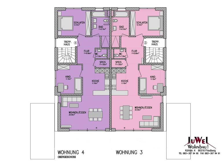 Wohnung zur Miete - Erstbezug 1.450 € 3 Zimmer 90 m² 1. Geschoss frei ab 01.05.2026 Peter-Rosegger-Straße 37 Friedberg 86316