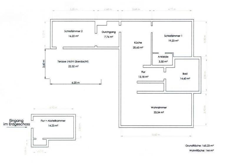 Wohnung zur Miete 1.080 € 3,5 Zimmer 148,5 m² Geschoss 1/1 frei ab sofort Dorfstraße 7F Mühlstedt Dessau-Roßlau 06862
