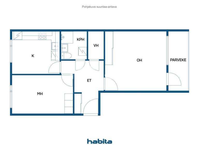 Studio zum Kauf 34.000 € 1 Zimmer 57,5 m² 1. Geschoss Pihtikatu 5 Lahti 15500
