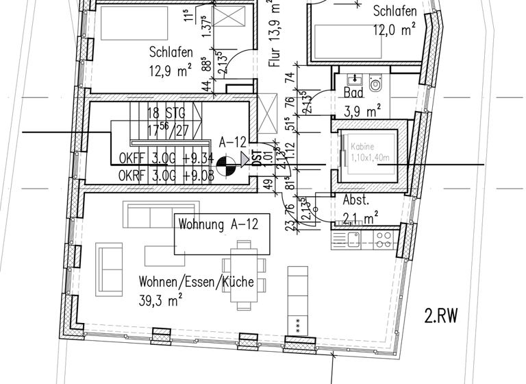 Wohnung zur Miete 3.069 € 4 Zimmer 133,3 m² 3. Geschoss Rissen Hamburg 22559