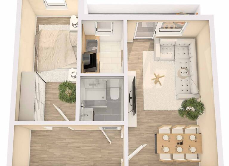 Wohnung zum Kauf 85.000 € 2 Zimmer 49,3 m²<br/>Wohnfläche 2.<br/>Geschoss Ottendorf-Okrilla Ottendorf-Okrilla 01458
