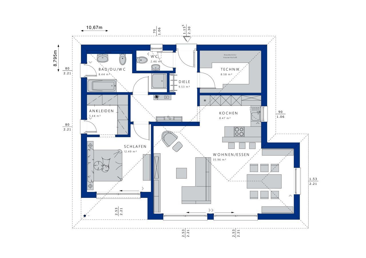 Bungalow zum Kauf 797.540 € 2,5 Zimmer 90 m²<br/>Wohnfläche 478 m²<br/>Grundstück Münchnerau Landshut 84034