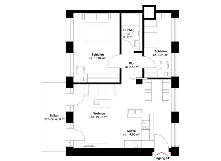 Wohnung zum Kauf 439.000 € 3 Zimmer 69 m²<br/>Wohnfläche 3.<br/>Geschoss Prora Ostseebad Binz OT Prora 18609