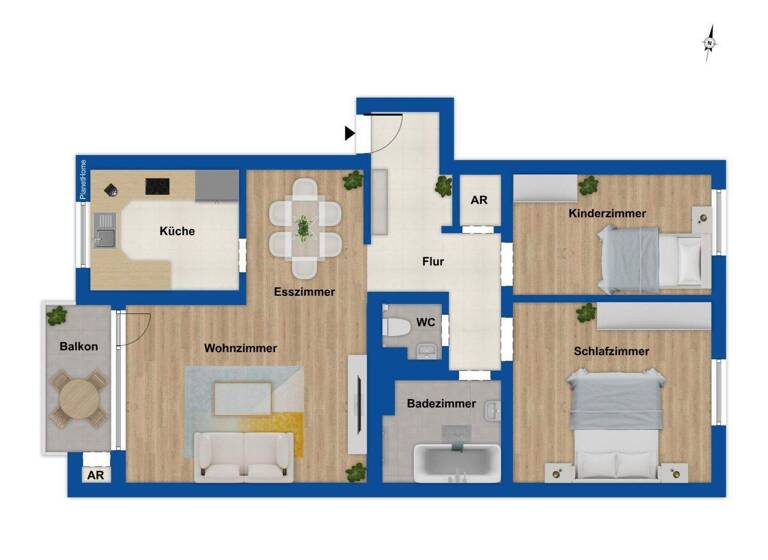 Wohnung zum Kauf provisionsfrei 139.000 € 3 Zimmer 76,6 m² Röttgersbach Duisburg 47169