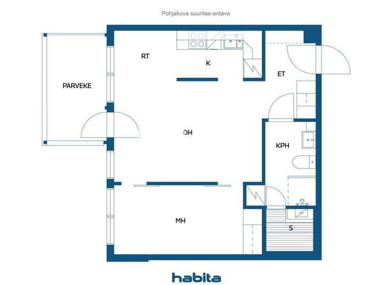Wohnung zum Kauf 59.500 € 2 Zimmer 45,5 m² 1. Geschoss Kaivokatu 21 Kemi 94100