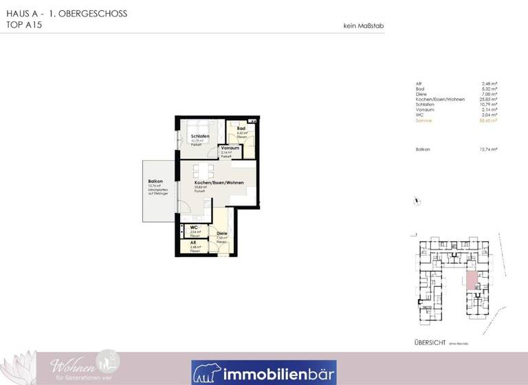 Wohnung zum Kauf 269.624 € 2 Zimmer 55,6 m² 1. Geschoss Leumühle 1 Pupping 4070