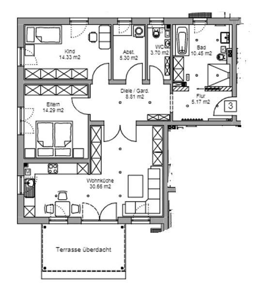 Terrassenwohnung zur Miete 950 € 3 Zimmer 98 m²<br/>Wohnfläche EG<br/>Geschoss 01.03.2025<br/>Verfügbarkeit Pocking Pocking 94060