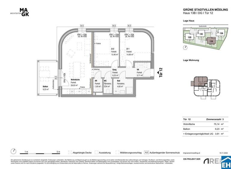 Wohnung zum Kauf - Erstbezug 607.000 € 3 Zimmer 75,1 m² 3. Geschoss Quellenstraße Mödling 2340