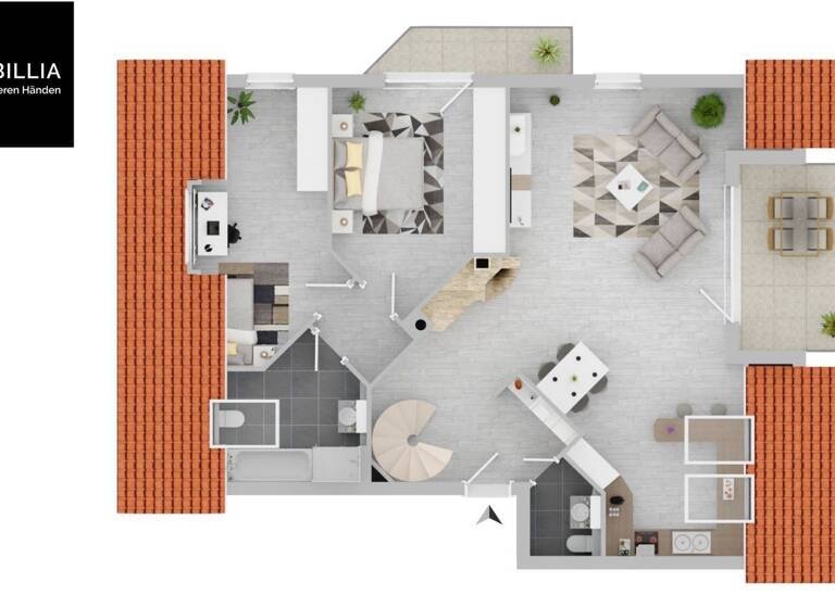 Wohnung zur Miete 1.200 € 4,5 Zimmer 96,6 m²<br/>Wohnfläche Dachgeschoss, 2.<br/>Geschoss Ilsfeld Ilsfeld 74360