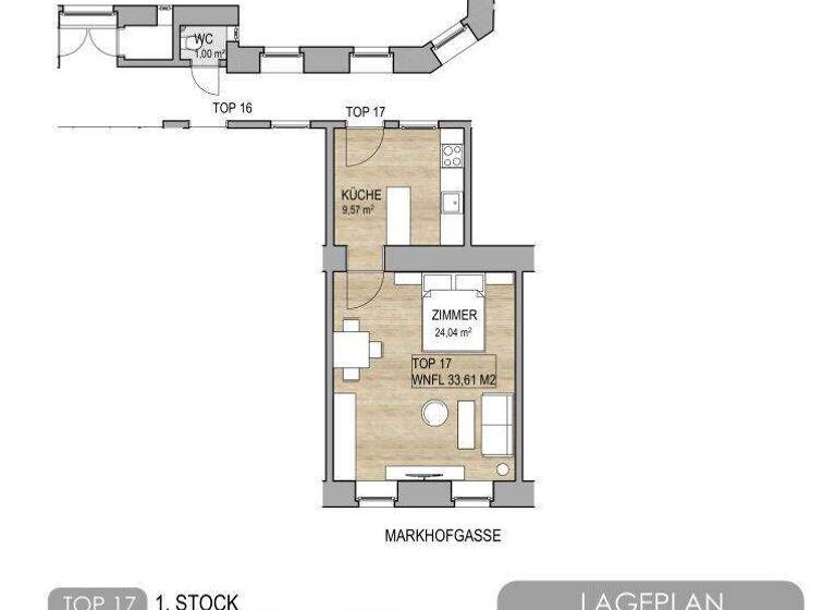 Studio zum Kauf 156.000 € 1 Zimmer 33,7 m² 2. Geschoss Markhofgasse Wien 1030