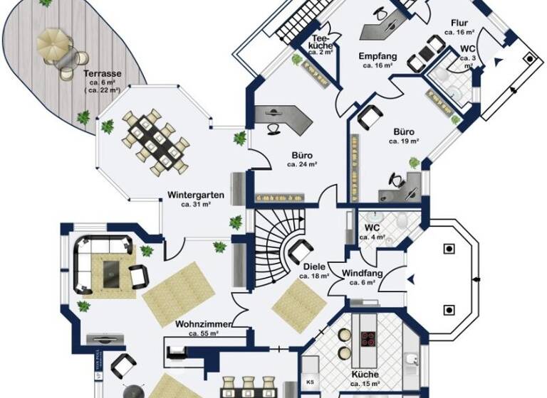 Villa zum Kauf 1.100.000 € 11 Zimmer 416 m² 1.783 m² Grundstück Twistringen 27239