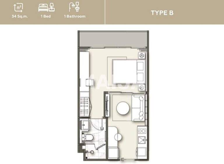 Studio zum Kauf 131.218 € 2 Zimmer 34 m² 1. Geschoss VIBE Residence Karon Mueang Phuket 83110