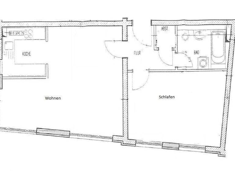 Wohnung zur Miete 495 € 2 Zimmer 60,5 m² 3. Geschoss frei ab sofort Siegfriedstraße 1 Lößnig Leipzig 04279