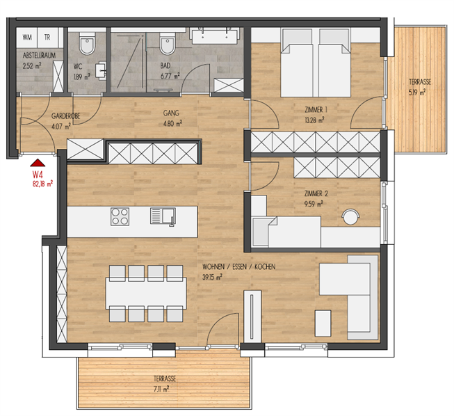 Wohnung zum Kauf 562.000 € 3 Zimmer 82,2 m²<br/>Wohnfläche Birgitz 6092