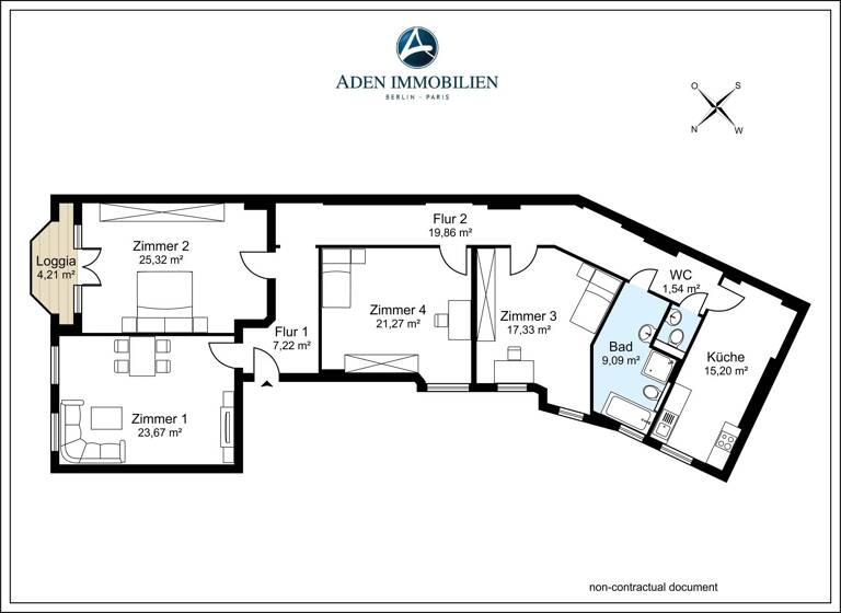 Wohnung zum Kauf 695.000 € 4 Zimmer 142 m²<br/>Wohnfläche 4.<br/>Geschoss Königin-Elisabeth-Str. 59 Westend Berlin 14059