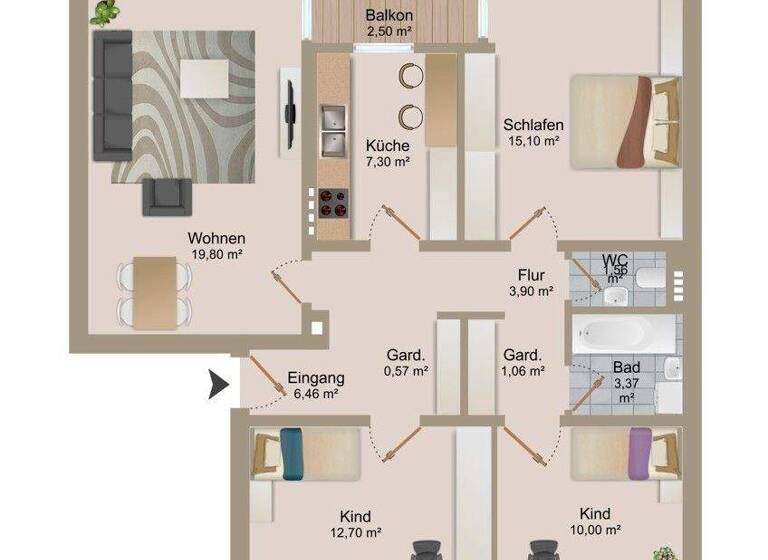 Wohnung zum Kauf 615.000 € 4 Zimmer 84 m² 3. Geschoss Thalk.Obersendl.-Forsten-Fürstenr.-Solln München 81475