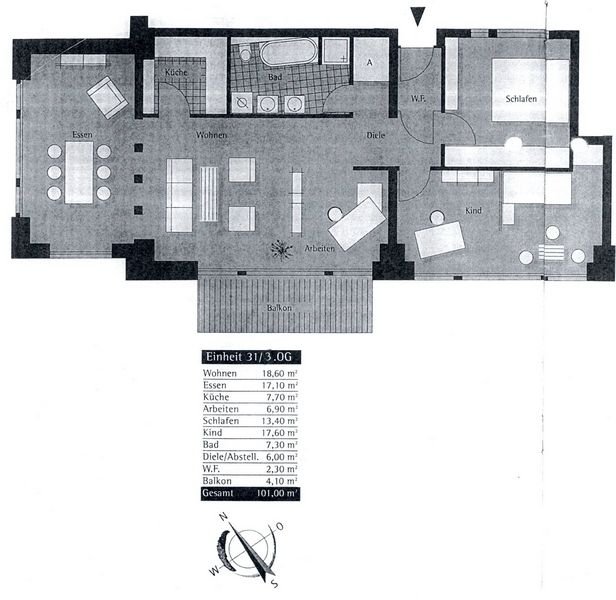 Wohnung zur Miete 800 € 4 Zimmer 101 m²<br/>Wohnfläche Holbeinstraße 16 Schleußig Leipzig 04229