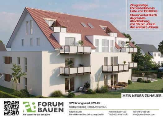 Terrassenwohnung zum Kauf provisionsfrei als Kapitalanlage geeignet 2,5 Zimmer 76,2 m² Flözlinger Straße 5 Zimmern Zimmern ob Rottweil 78658