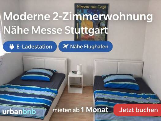 Wohnung zur Miete auf Zeit 1.050 € 2 Zimmer 38 m² frei ab sofort Kantstrasse 0 Sielmingen Filderstadt-Sielmingen 70794